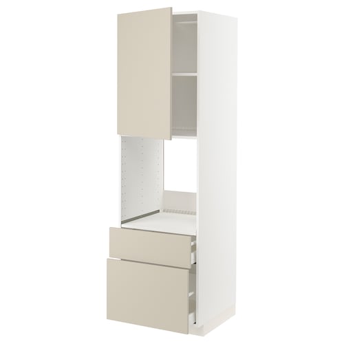 METOD köksmöbel i beige med lådor och skåp, snygg och modern design.