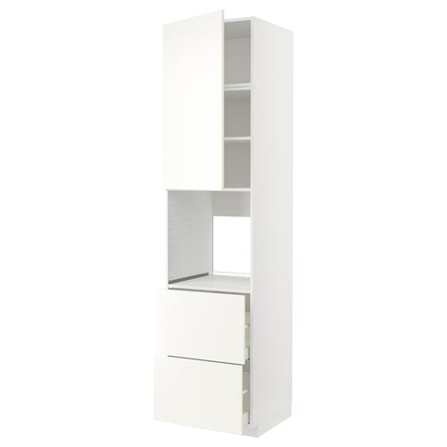 Vitt METOD köksskåp, elegant och minimalistiskt med flera förvaringsmöjligheter.