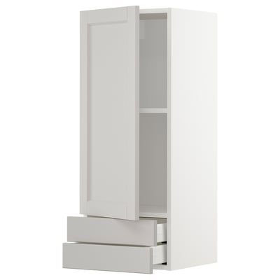 Vitt METOD köksskåp med lådor, minimalistisk design.