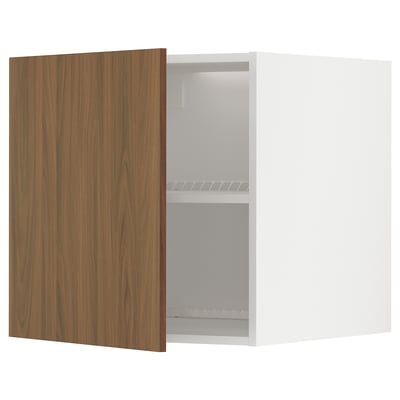 Ikea METOD vitt skåp med valnötsdörr, fyrkantig, justerbar hylla.