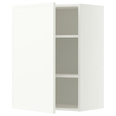 METOD Väggskåp med hyllplan, vit/Aspudden matt vit, 60x80 cm