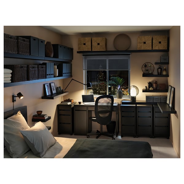 MICKE Skrivbord, svartbrun, 105x50 cm