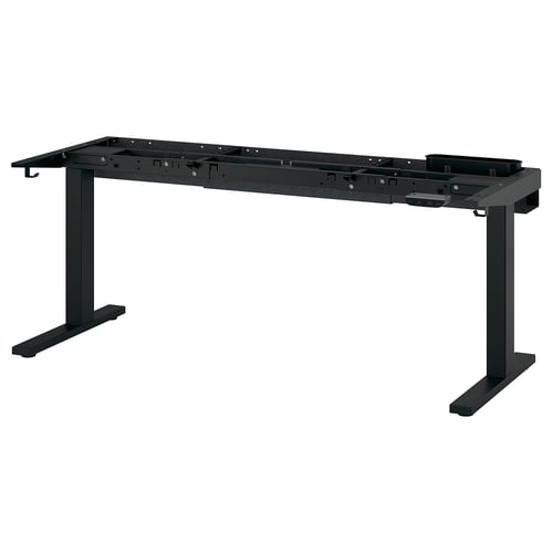 MITTZON Underrede sitt/stå f skrivbord - elektrisk/svart 120/140/160x60 cm