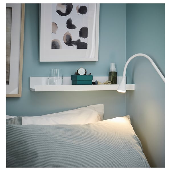 MOSSLANDA Tavelhylla, vit, 55 cm