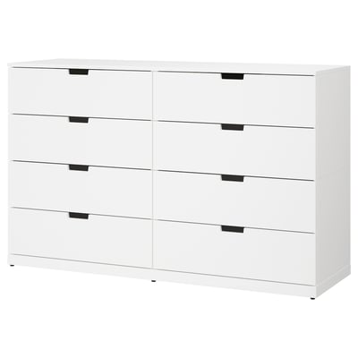 NORDLI vit byrå med sex lådor. Modern, minimalistisk design för effektiv förvaring.