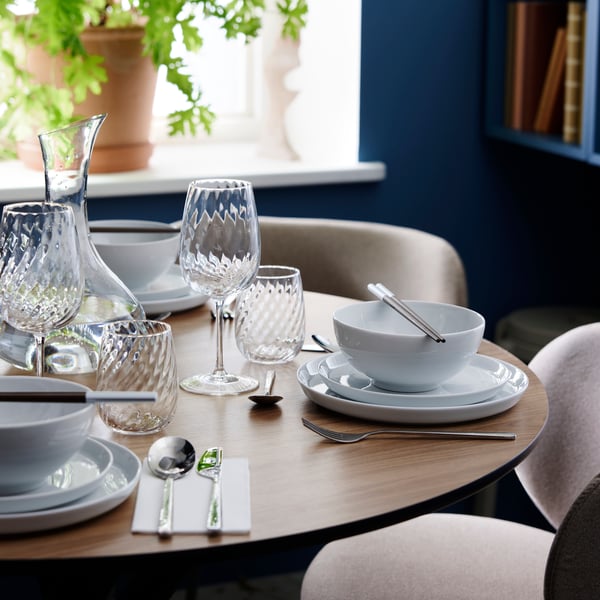 NORRMJÖLE / KRYLBO Bord och 4 stolar, ekmönstrad svart/Tonerud mörkbeige, 105 cm