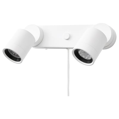 NYMÅNE dubbel spotlight, vit, justerbar design, verandalampa.