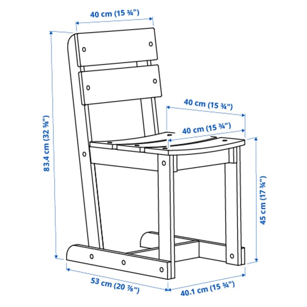 Illustration med mått för produkten: OMMJÄNGE.