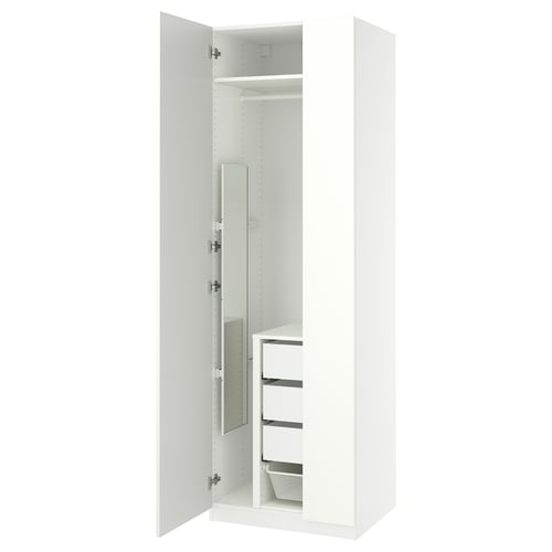 PAX / FORSAND Garderobskombination, vit/vit, 75x60x236 cm