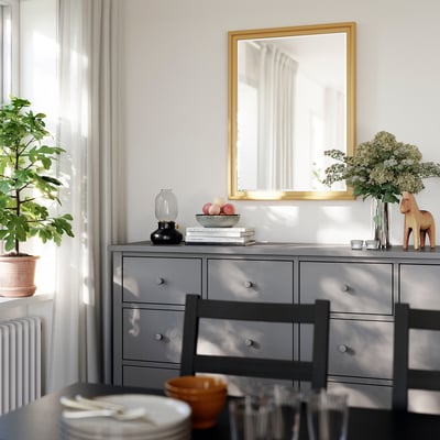 PINGSTSYREN Spegel, ljus gulbeige, 60x80 cm