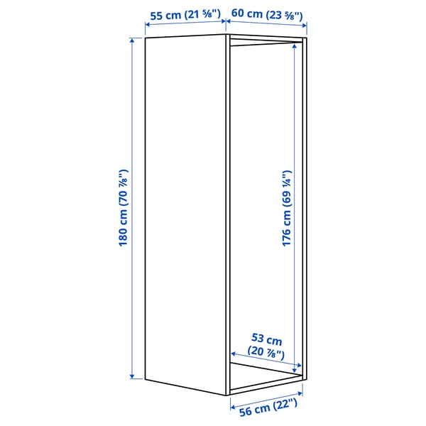 Illustration med mått för produkten: PLATSA.