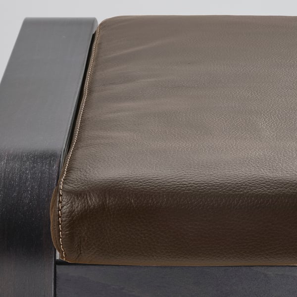 POÄNG Fotpall, svartbrun/Glose mörkbrun