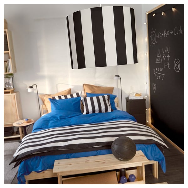 RINGSTA Lampskärm, svart/vit, 42 cm