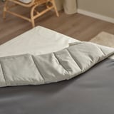 RISHÖJDEN Resårbtn m pocketresårkärna 7 zoner, inkl ben, bäddmadrass och sänggavel medium fast/Knisa ljusbeige Nyläget, 120x200 cm