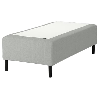 RISHÖJDEN Resårbtn m pocketresårkärna 7 zoner, inkl ben medium fast/Tibbleby beige/grå, 90x200 cm