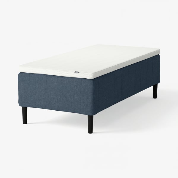 RISHÖJDEN Resårbtn m pocketresårkärna 7 zoner, inkl ben och bäddmadrass fast/Kilanda mörkblå Norrsele, 90x200 cm