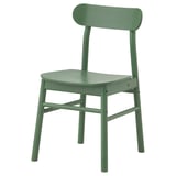 Grön stol RÖNNINGE med elegant, minimalistisk design. Alternativ: RÖNNINGE grön stol - minimalistisk med träådring.