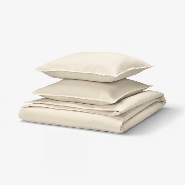 RUNDHAGTORN Påslakan 2 örngott, beige, 240x220/50x60 cm