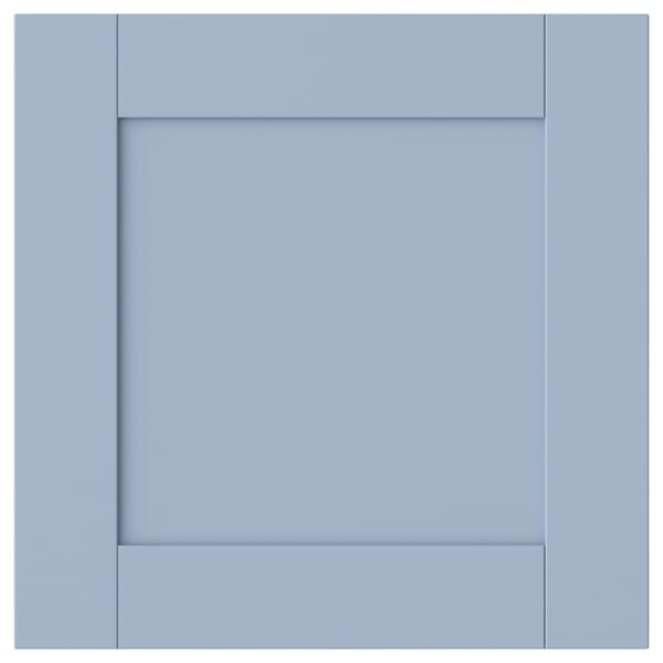 Blå SANNIDAL skåpdörr, platt och fyrkantig, modern traditionell design.