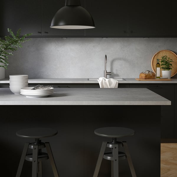 SIBBARP Måttbeställd väggplatta, ljusgrå betongmönstrad/laminat, 1 m²x1.3 cm