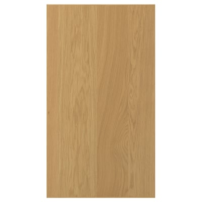 Visar SINARP trädörr, ljusbrun, ekfaner, rektangulär med modern design.