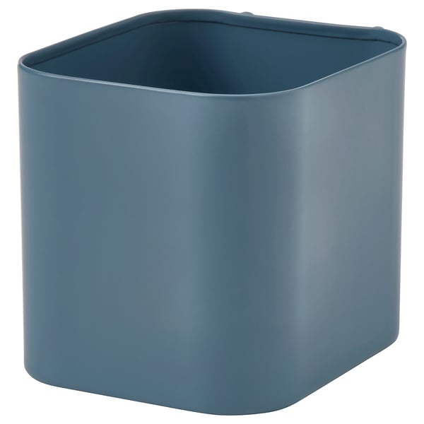 SKÅDIS blå organisatör; fyrkantiga, släta kanter; bas av stål; Minimalistisk design.