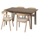 SKANSNÄS / STOCKHOLM Bord och 4 stolar, brun bok/björkfaner Tresund beige, 150/205 cm