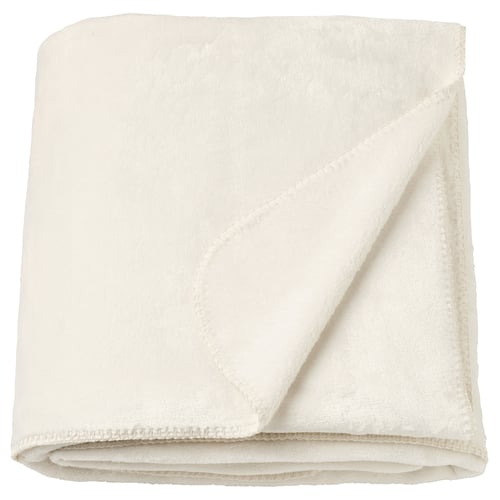 SLÅNGRÅMAL Pläd, off-white, 150x200 cm