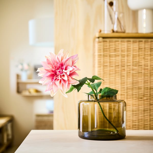SMYCKA Konstgjord blomma, inom-/utomhus Dahlia/rosa, 65 cm