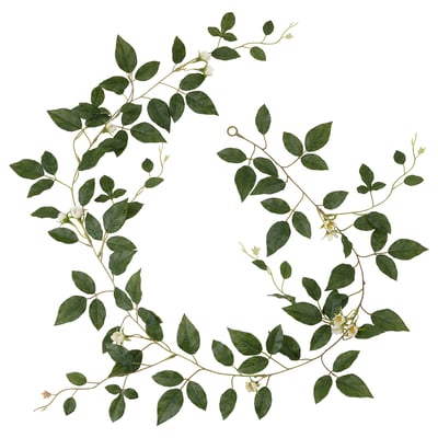 SMYCKA: konstgjord grön växtkrans, återvunnen plast, naturtrogna blad, inomhus/utomhus.