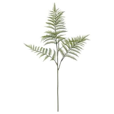 En SMYCKA grön konstgjord ormbunke med bladiga blad i en minimalistisk design.