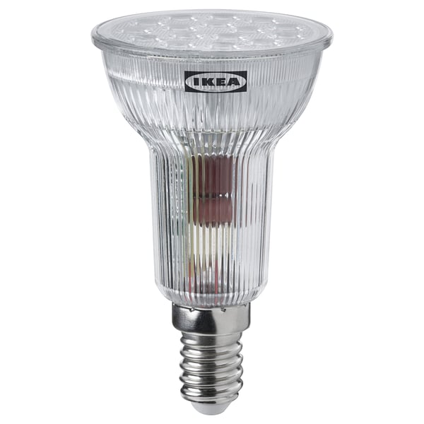 Ikea SOLHETTA LED-lampa, varmvit, dim, plast, konisk form