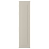 STENSUND beige skåpdörr, rektangulär med räfflade paneler, lackerad yta.