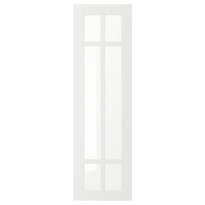 Vit STENSUND skåpdörr med glaspaneler, elegant och modern design.