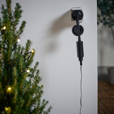 TOFSMYGGA Stickpropp, svart/utomhus smart