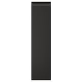 Svart rektangulärt köksskåp med elegant, mörkt handtag, modern design.