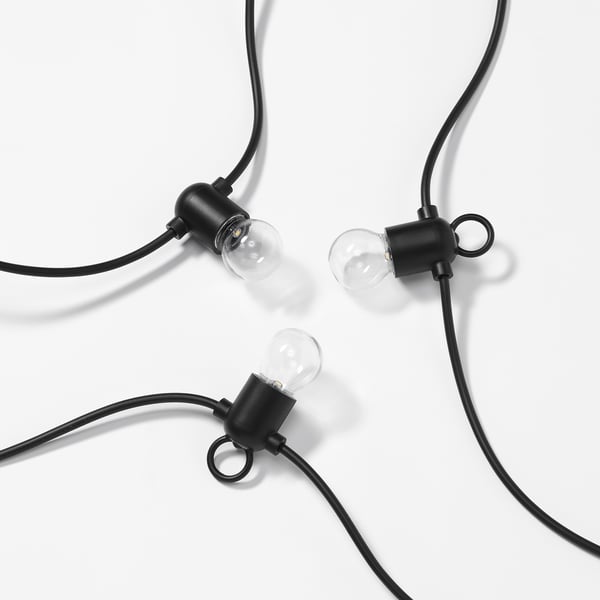 UTSUND LED ljusslinga med 24 ljus, utomhus svart