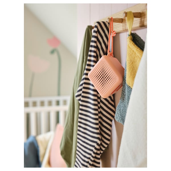 VAPPEBY Bärbar bluetooth-högtalare, vattentät/rosa