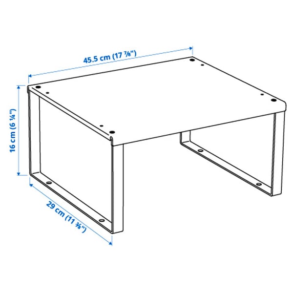 Illustration med mått för produkten: VARIERA.