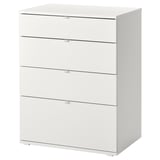 VIHALS vit byrå, modern design, 4 lådor, säkerhetsfunktion.