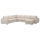 VIMLE sektionssoffa, beige, tyg, l-form, modern design.