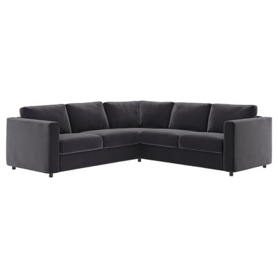 VIMLE mörkgrå modulär sektionssoffa, modern design.