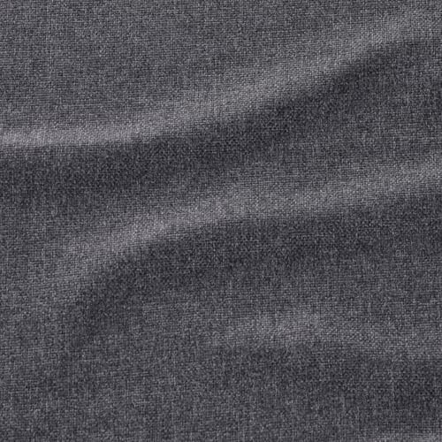 Närbild av strukturerat, grått tyg, slätt och slitstarkt.