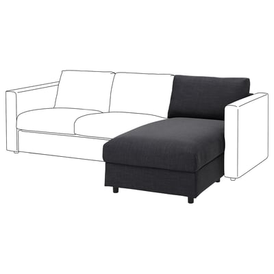 VIMLE soffa, mörkgrå, hörndel, med förvaring, tyg, modern design.