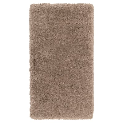 Beige lurvig sovrumsmatta, mjuk och strukturerad, rektangulär VOLLERSLEV.