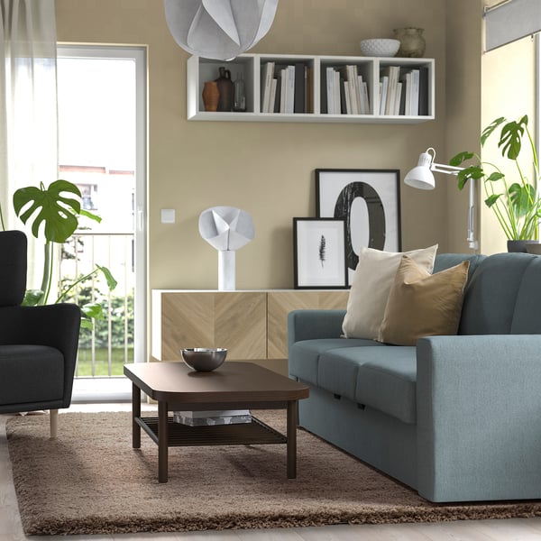 VOLLERSLEV Matta, lång lugg, beige, 200x300 cm