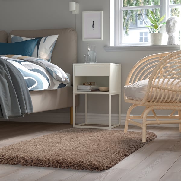 VOLLERSLEV Matta, lång lugg, beige, 80x150 cm