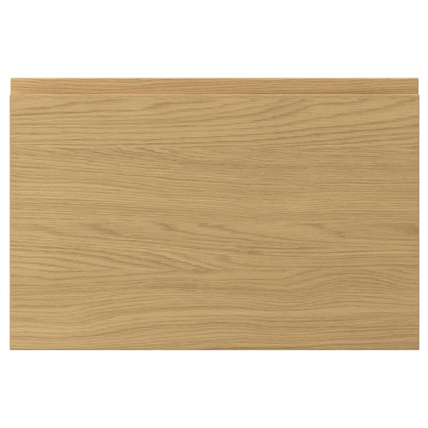 VOXTORP lådfronter i ekfinish, modern elegant design med integrerade handtag, tålig slät yta.
