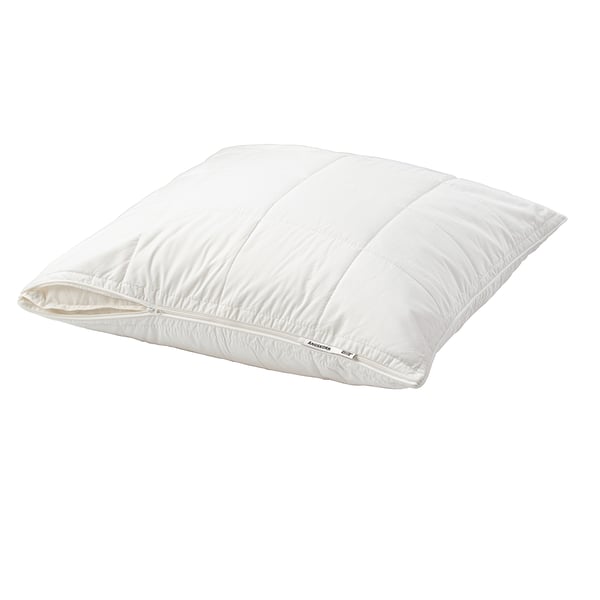Protège-oreiller ÄNGSKORN, blanc, rembourré, design matelassé, fermeture éclair.
