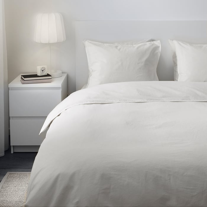 ÄNGSLILJA Housse de couette et 2 taies, blanc, 260x240/65x65 cm IKEA